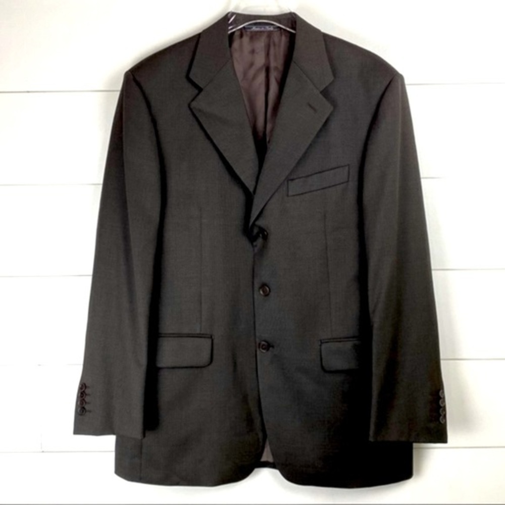 VINTAGE Faconnable Virgin Wool Blazer Jacket‎ 42R Brown